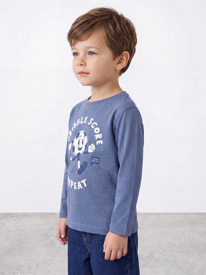 R&B Boys Blue Graphic Print Short Sleeves Tshirt