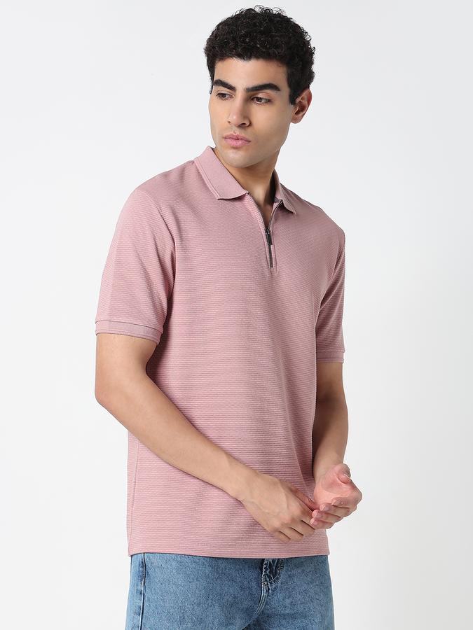 Solid Men Polo Neck T-Shirt image number 2