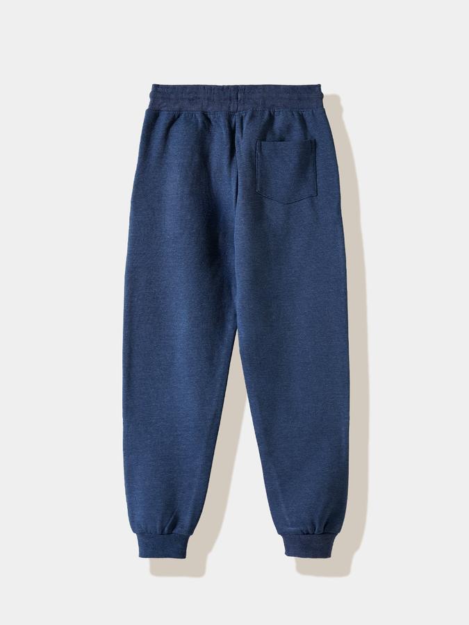 Boys Cotton Tapered Fit Drawstring Waist Cuffed Hem Joggers