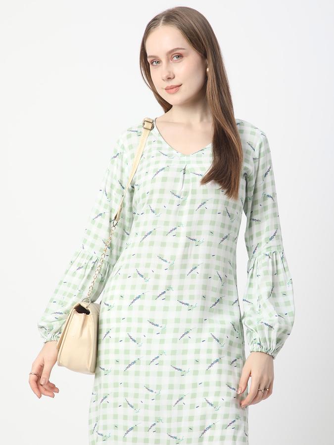 Women Rayon Regular Fit V Neck Printed Kurta