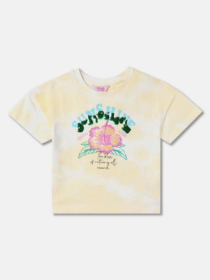 Girls Floral Print T-Shirt & Shorts Set image number 2
