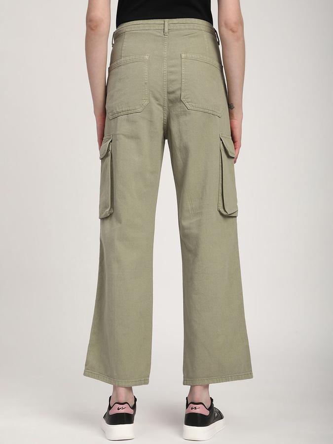 R&B Women Olive Relaxed Fit Mid-Rise Jeans