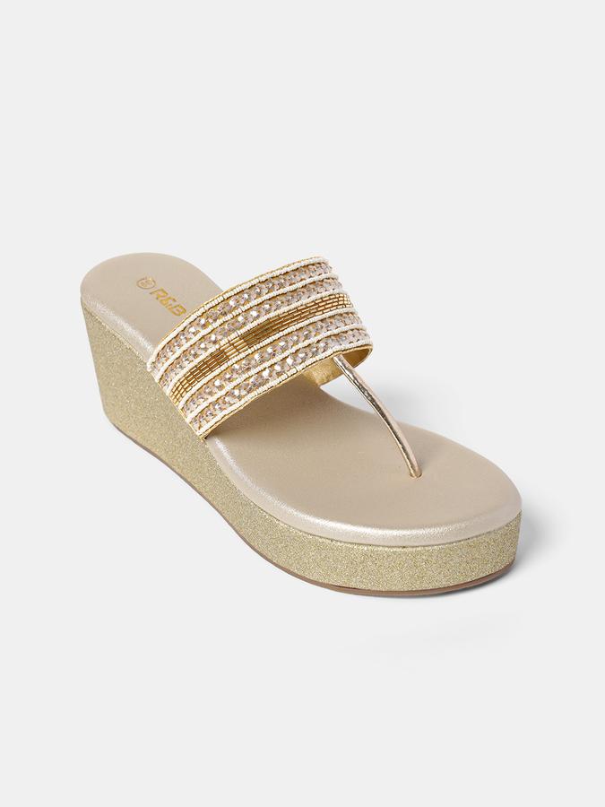 R&B Women Beige Flat Sandals image number 2