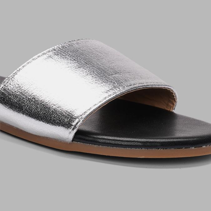 R&B Women's Silver Slip On Sandals image number 3