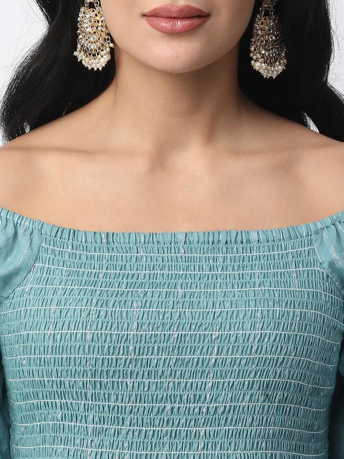 Women Cotton Striped Fit And Flare Ethnic Dress