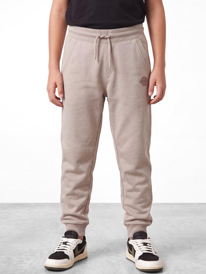 R&B Boys Beige Graphic Print Elasticated waist Jogger Pant 
