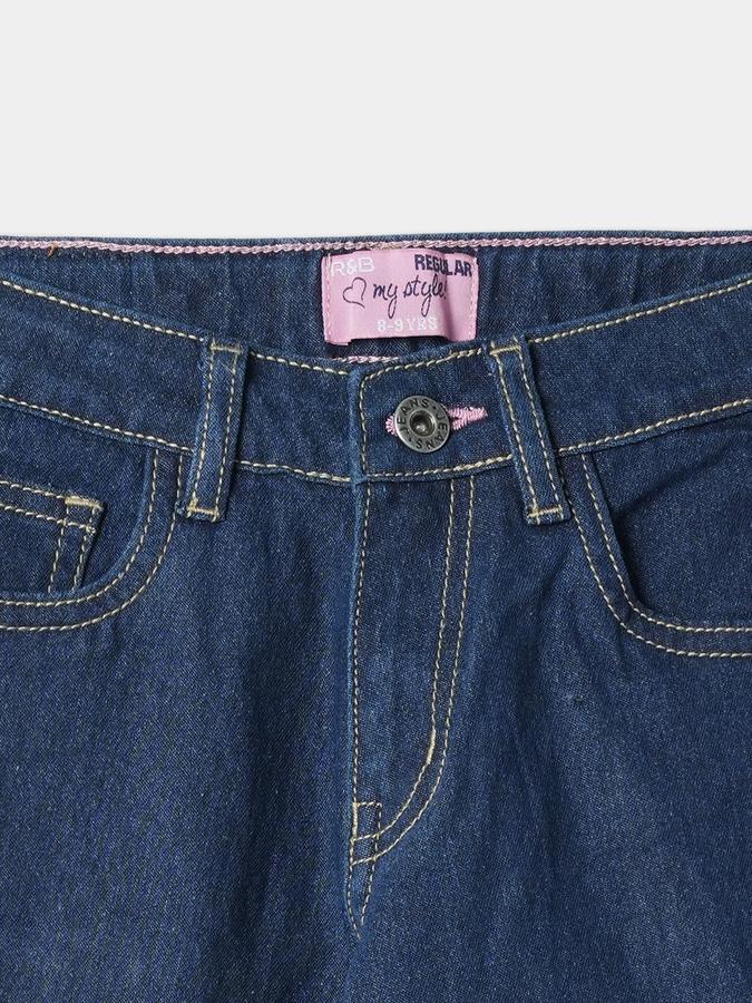 Girls Stretch Denim Regular Fit Mid-Rise Clean Finish Jeans