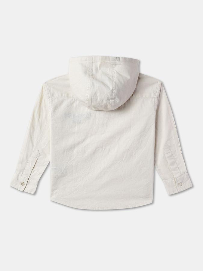 Boys Relaxed Fit Full Sleeve Hooded Shirt