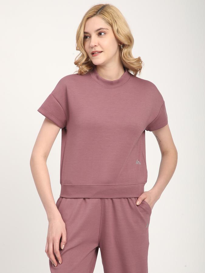 R&B Women Mauve Solid Lounge Co-ord Set
