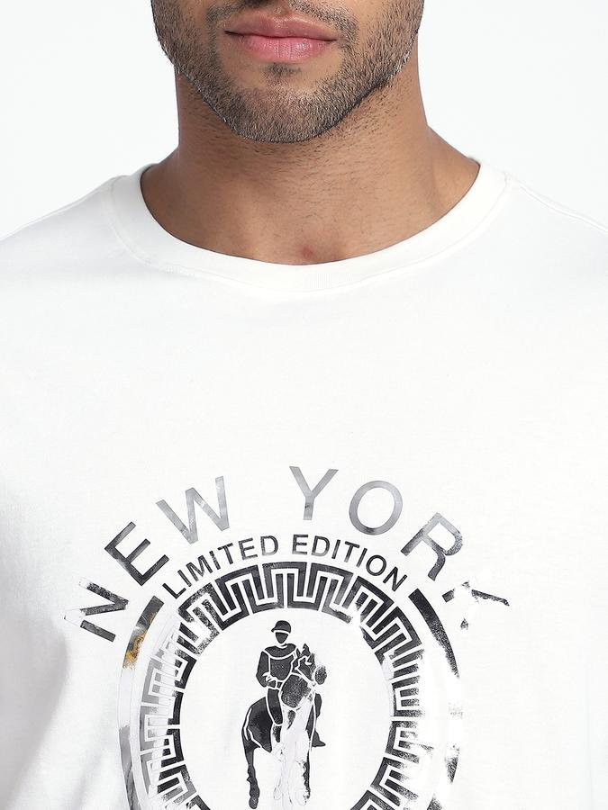 R&B Men's Ivory Printed T-Shirt