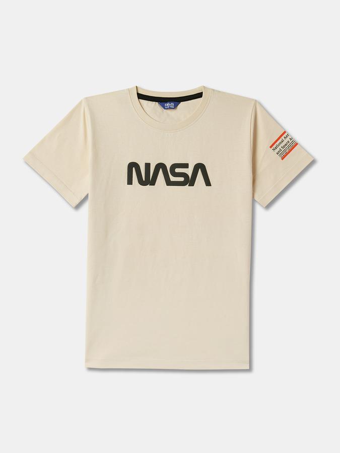 Boys Cotton Relaxed Fit Crew Neck Graphic Print Sleepwear Set