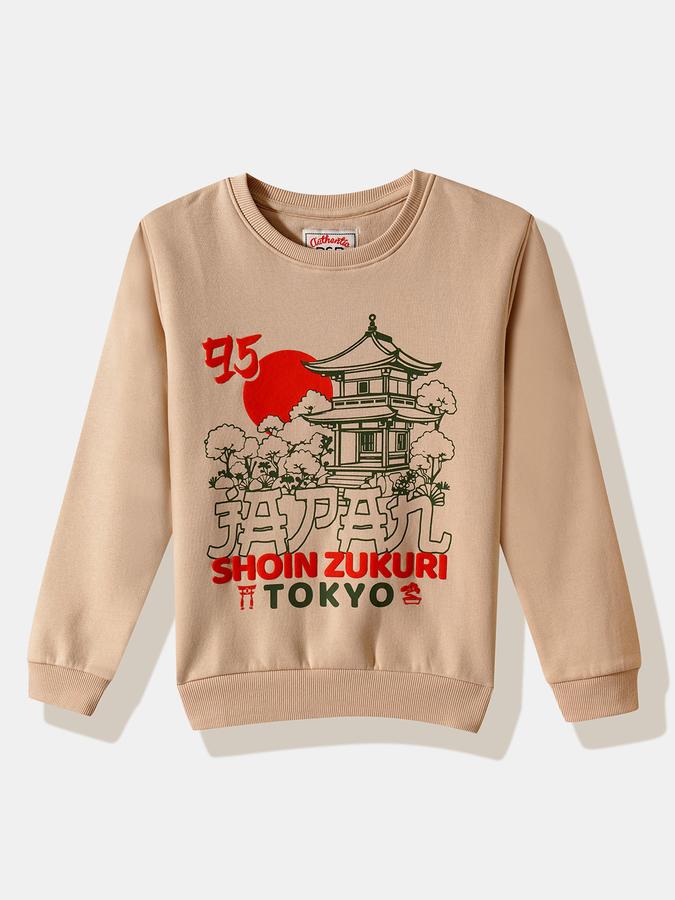 Boys Cotton Blend Relaxed Fit Crew Neck Graphic Sweatshirt