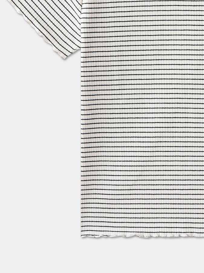 Girls Blend Striped Short Sleeve Crew Neck Top