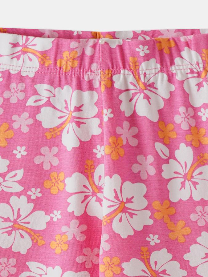 Girls Floral Full Length Mid Rise Legging