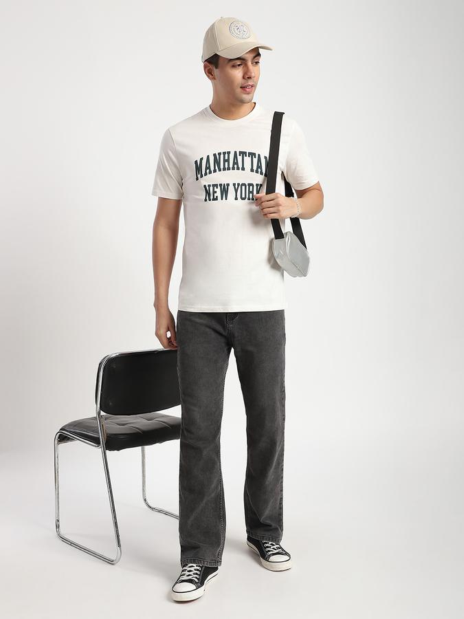 Men Cotton Regular Fit Crew Neck Graphic T-shirt