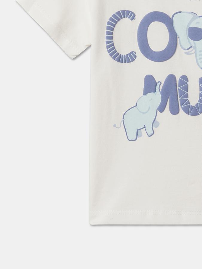 Boys Typographic Print Relaxed Fit Round-Neck T-Shirt image number 3