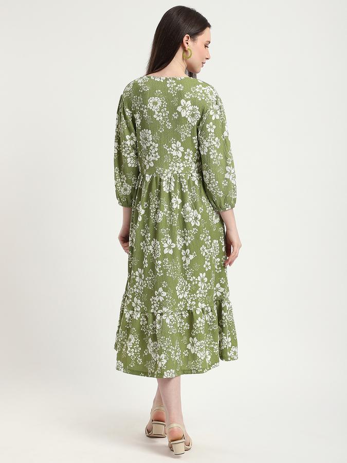 Women Polyester A-Line Midi Floral Dress