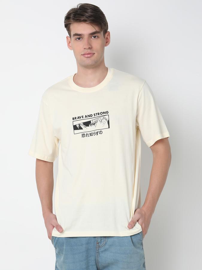 Men Graphic Print Relaxed Fit Crew-Neck T-Shirt image number 0