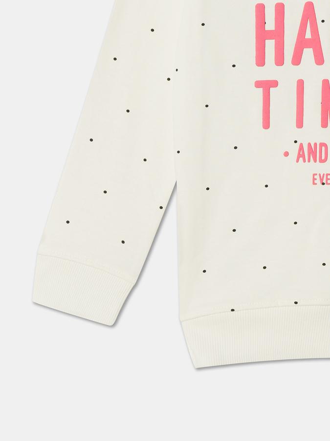 Girls Typographic Print Round-Neck Sweatshirt image number 3