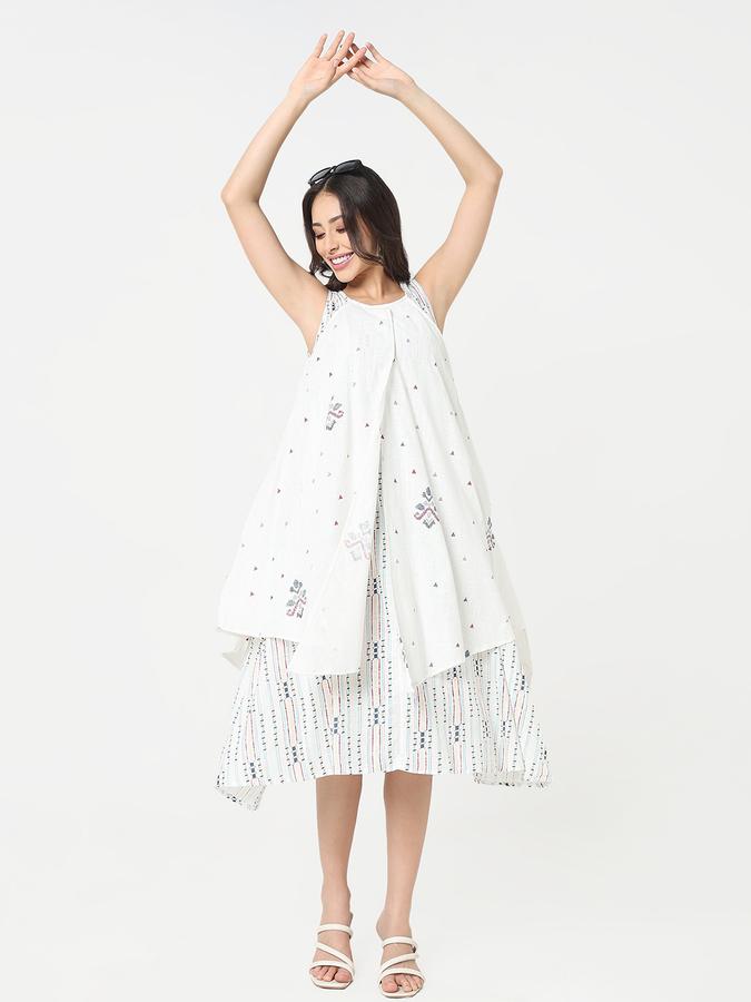 Women's layered printed sleeveless dress 
