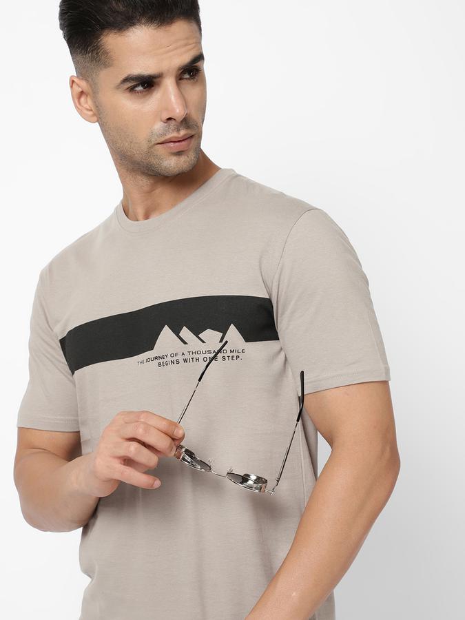 R&B Beige Men T-Shirts