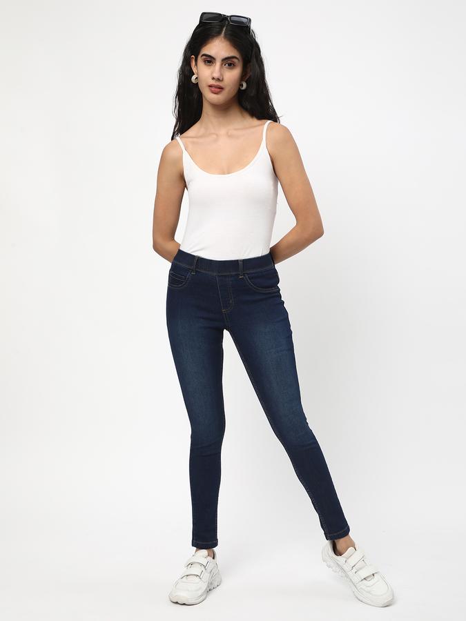 Women Mid-Wash Skinny Fit Jeggings image number 1