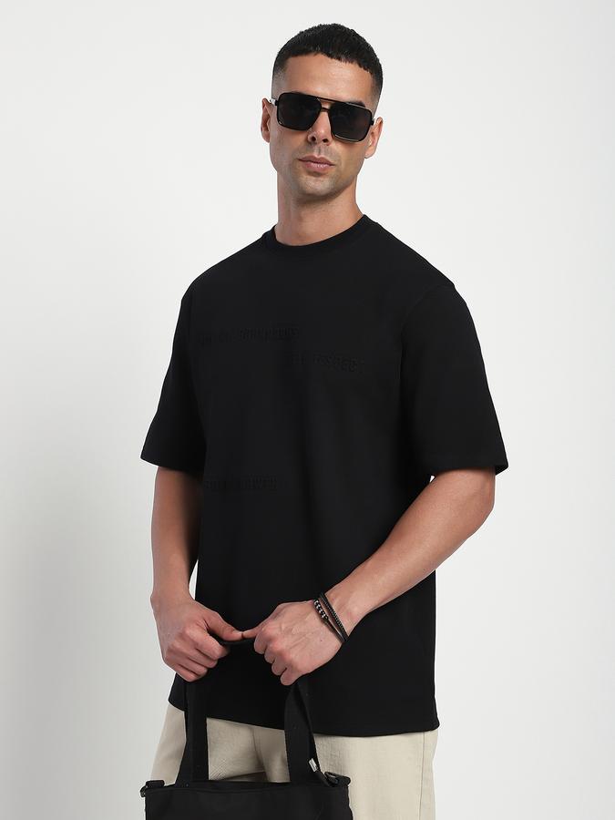R&B Men's Black Printed T-Shirt