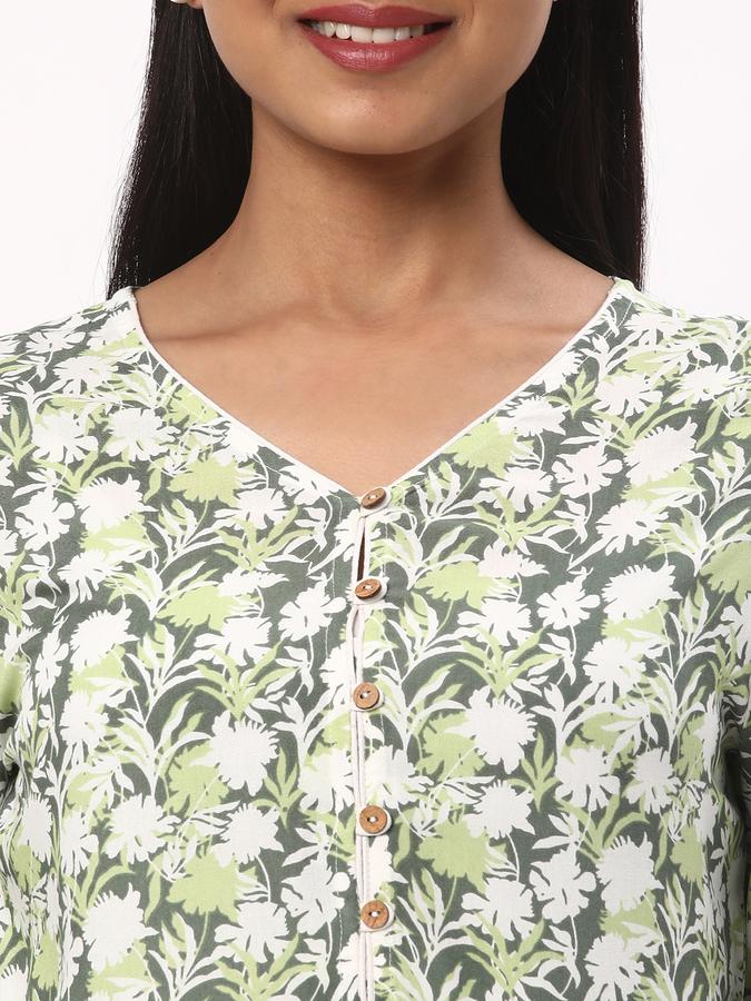 Women Floral Print Straight Kurta  image number 3