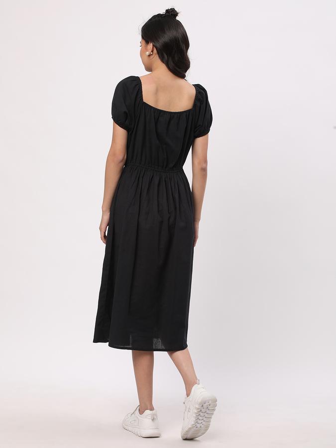 Women Rayon Embroidered Fit And Flare Ethnic Dress