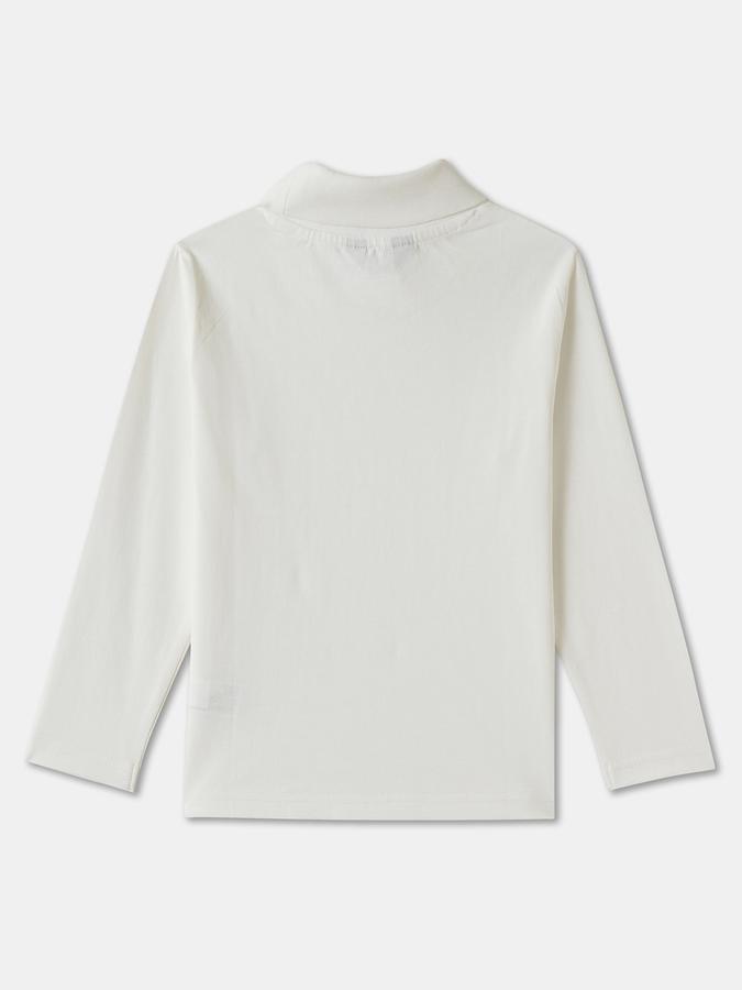 Boys Cotton Regular Fit Funnel Neck Solid T-shirt