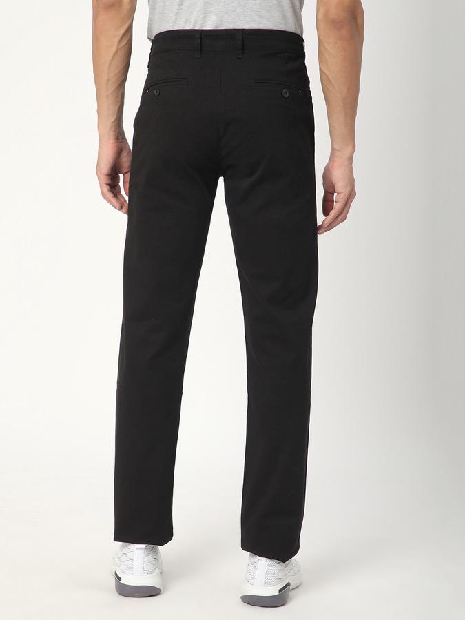 Men Cotton Regular Fit Flat Front Solid Trousers
