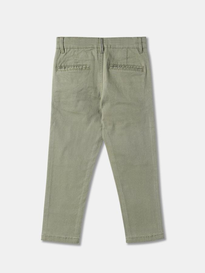 Boys Straight Fit Solid Button Closure Trouser