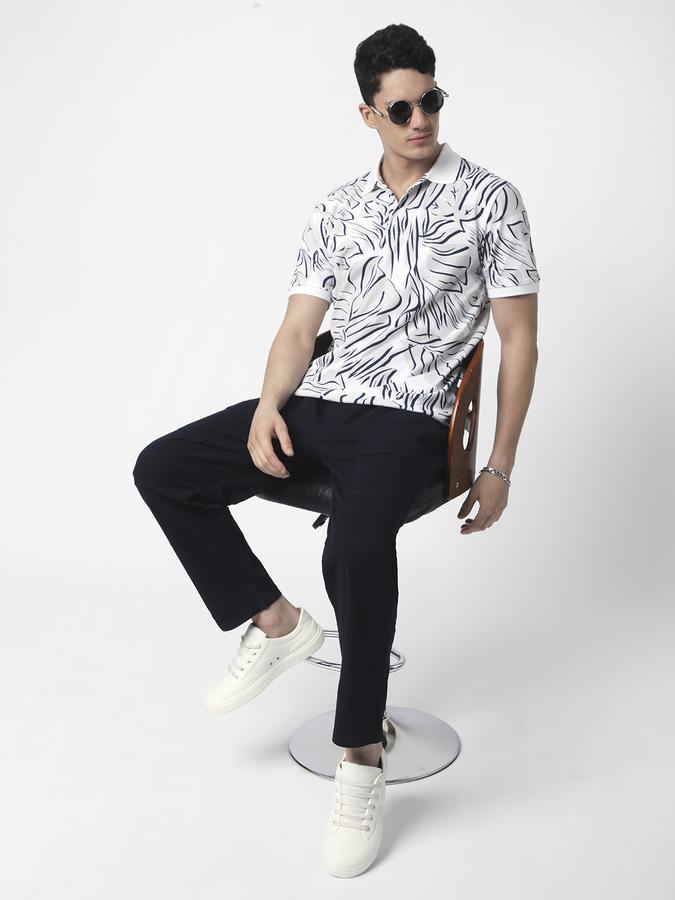 Floral Printed Polo T-Shirt with Short Sleeves image number 1
