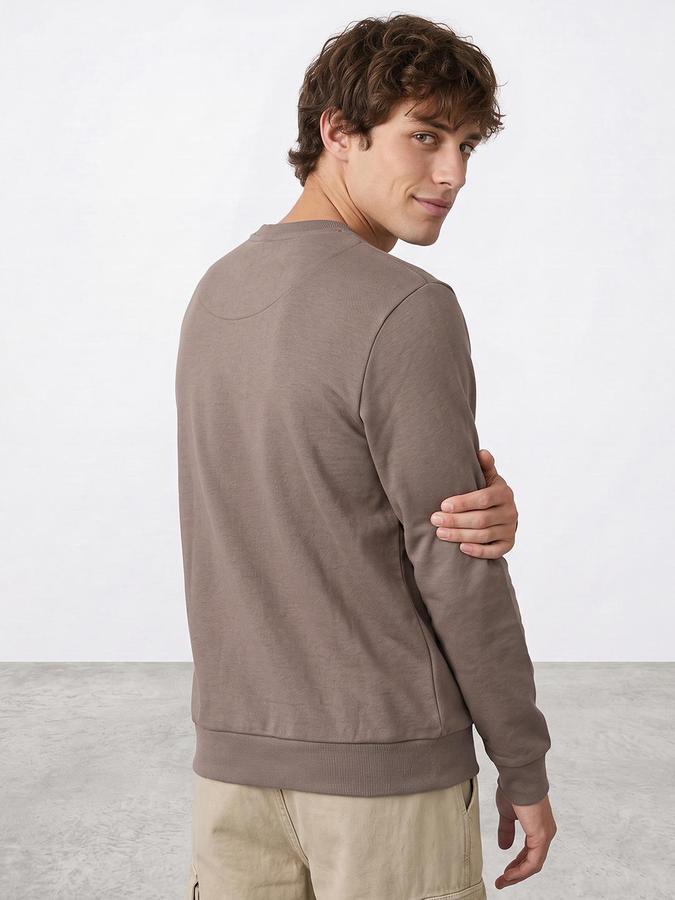R&B Men Frappe Typography Print Round Neck Long Sleeves Sweatshirt