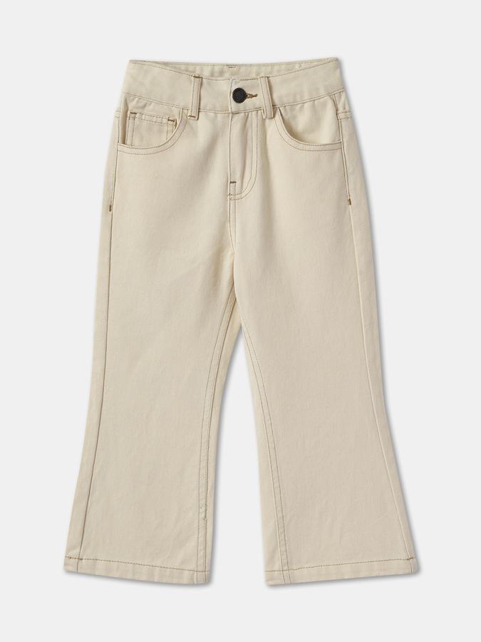 Boys Flared Fit Embroidered Mid Waist Trouser