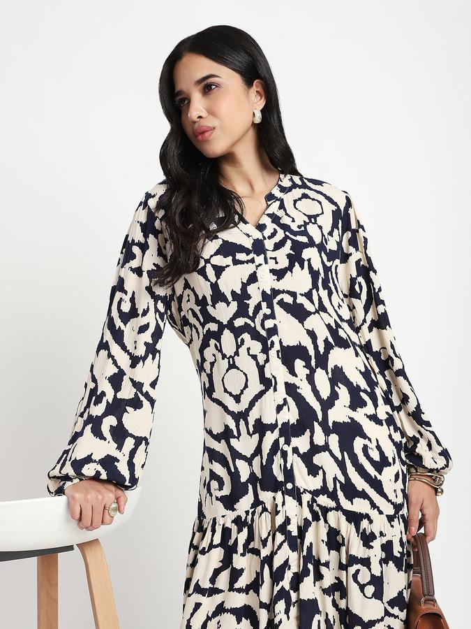 Women Polyester A-Line Knee-Length Printed Dress