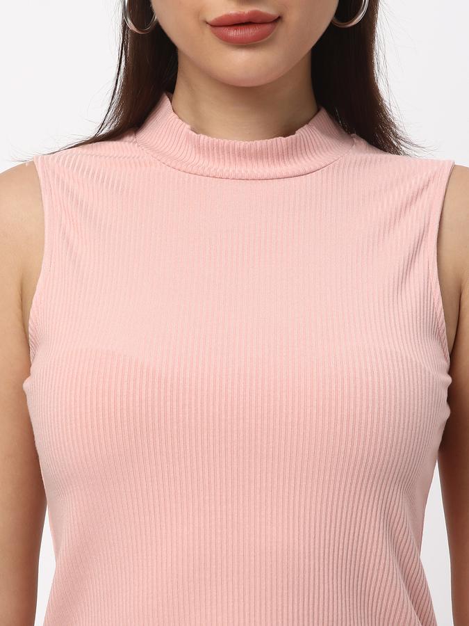 Women Regular Fit Top with High Neck image number 3