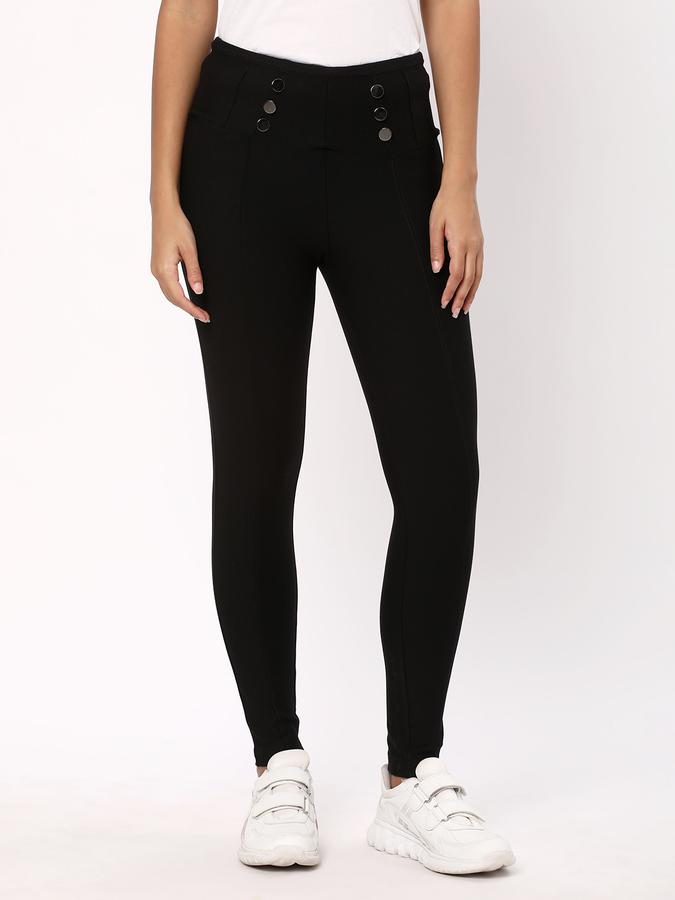 R&B Women's Ponte Pants With Button Details