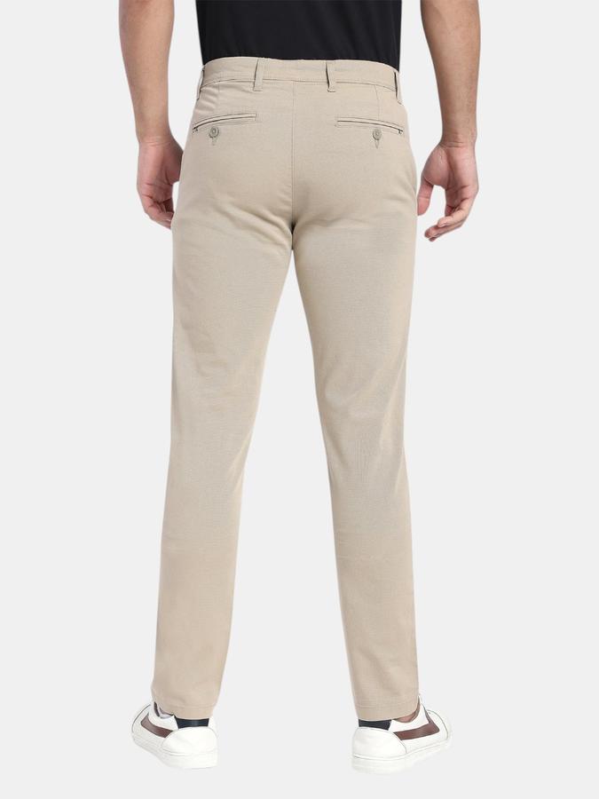 R&B Camel Brown Slim Fit Men Mid Rise Trouser