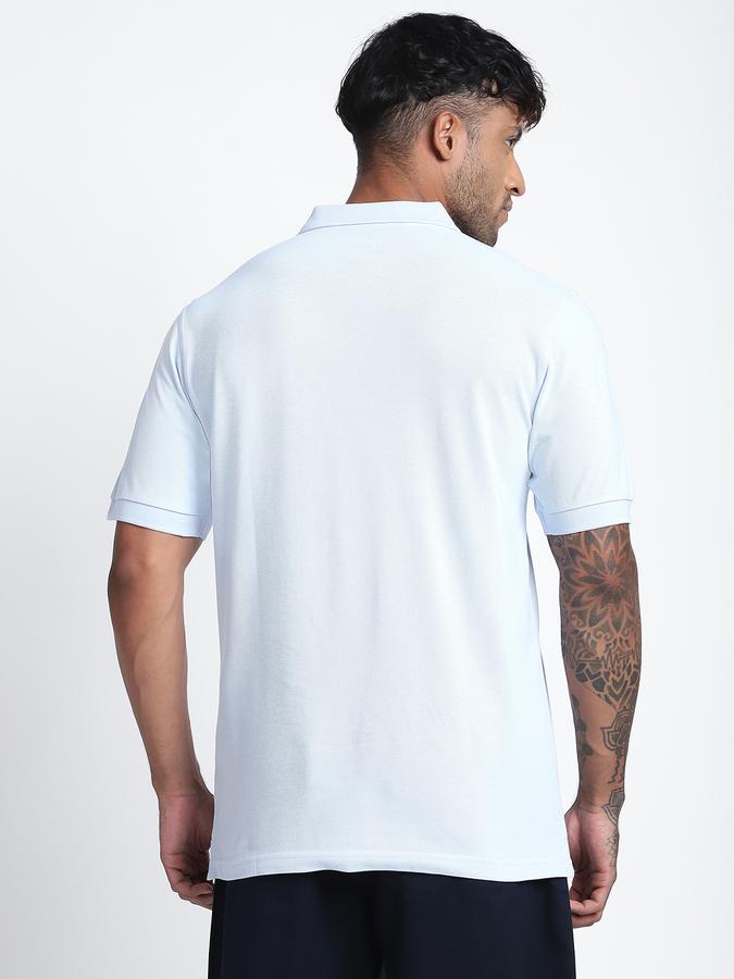 Men Cotton Regular Fit Polo Neck Solid T-shirt