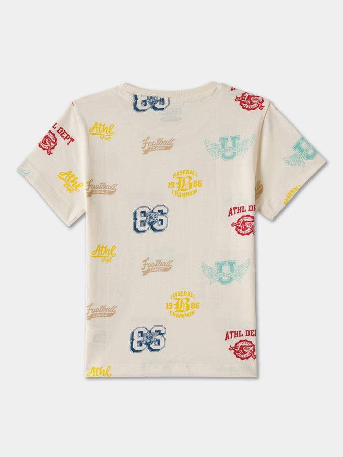 Boys Cotton Regular Fit Crew Neck Graphic T-shirt