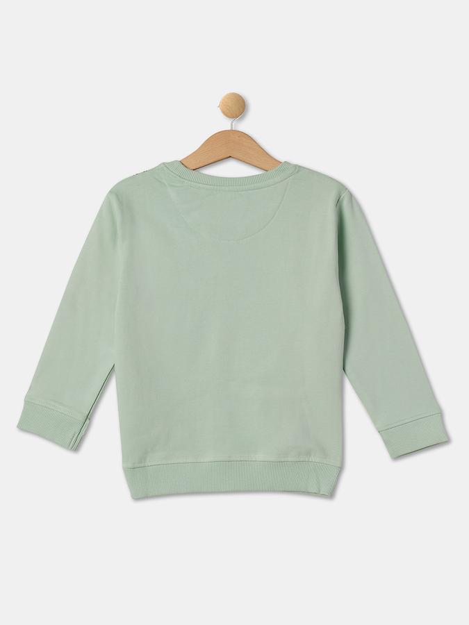 Girls Cotton Regular Fit Crew Neck Graphic Sweatshirt