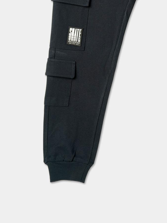 Boys Typographic Print Joggers with Elasticated Drawstring Waist image number 2