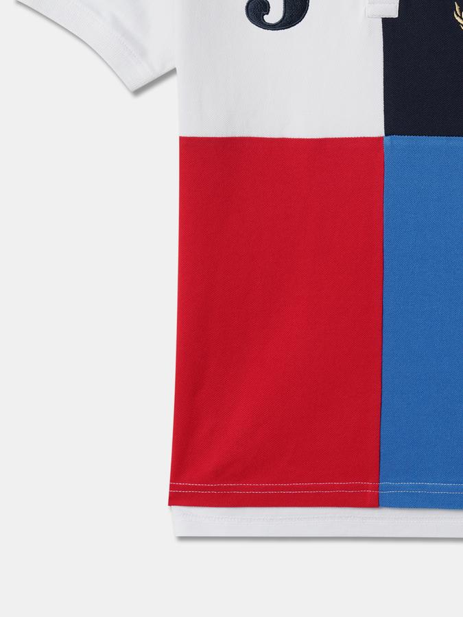 Boys Colourblock Relaxed Fit Polo T-Shirt image number 3