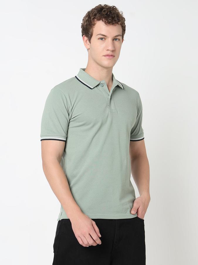 Contrast Tipping Polo T-Shirt with Short Sleeves image number 3