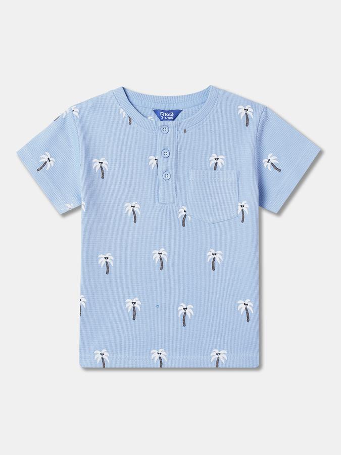 Boys Regular Fit Short Sleeve Henley Neck T-Shirt