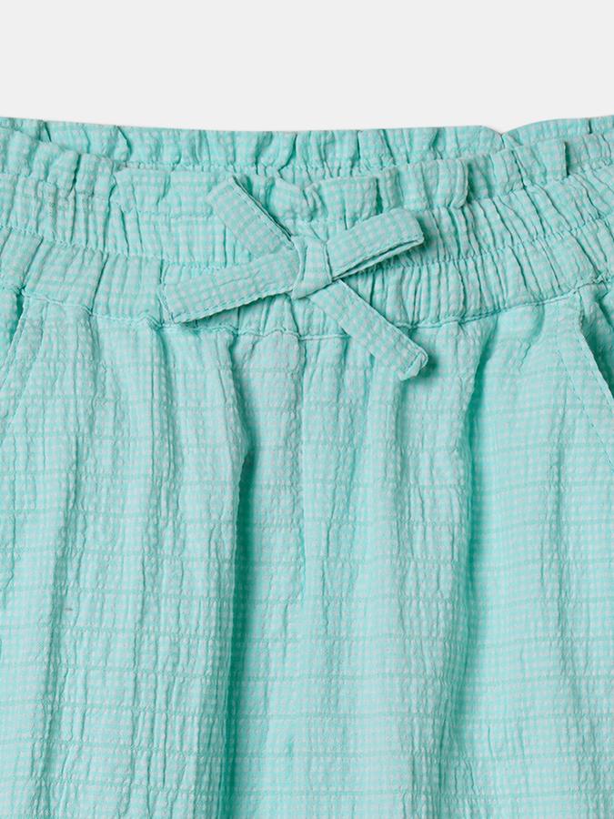 Boys Regular Fit Checked Drawstring Waist Trouser