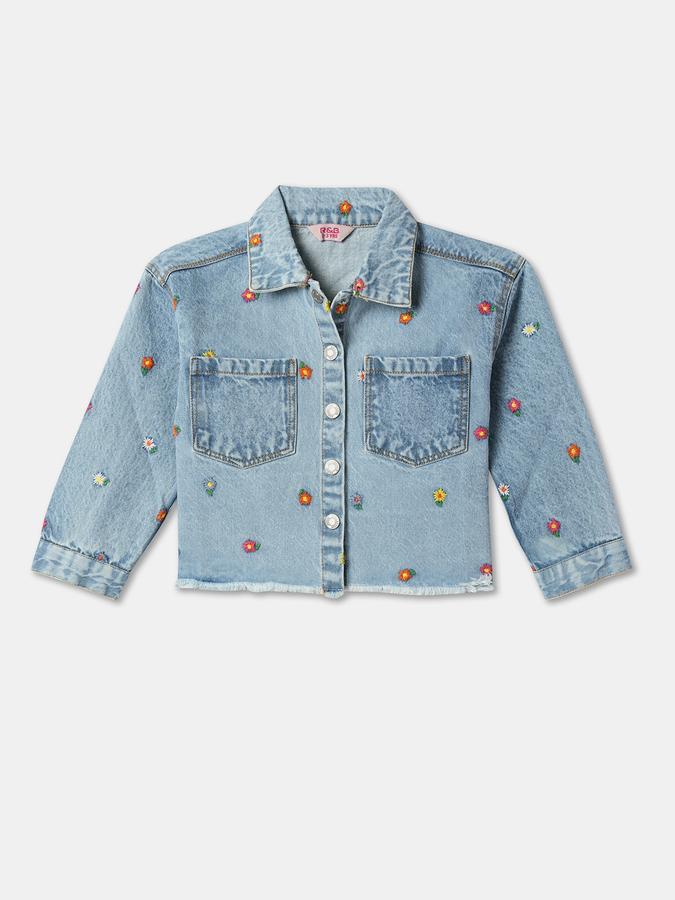 Girls Embroidered Cotton Jacket image number 0
