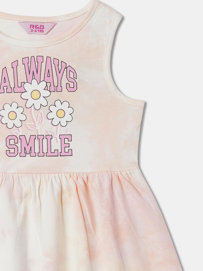 Girls Typographic Print Fit & Flare Dress  image number 2