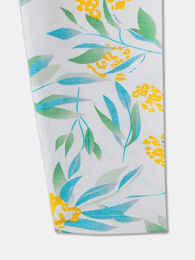 Girls Floral Full Length Mid Rise Legging